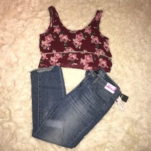 Forever 21 top & boyfriend jeans